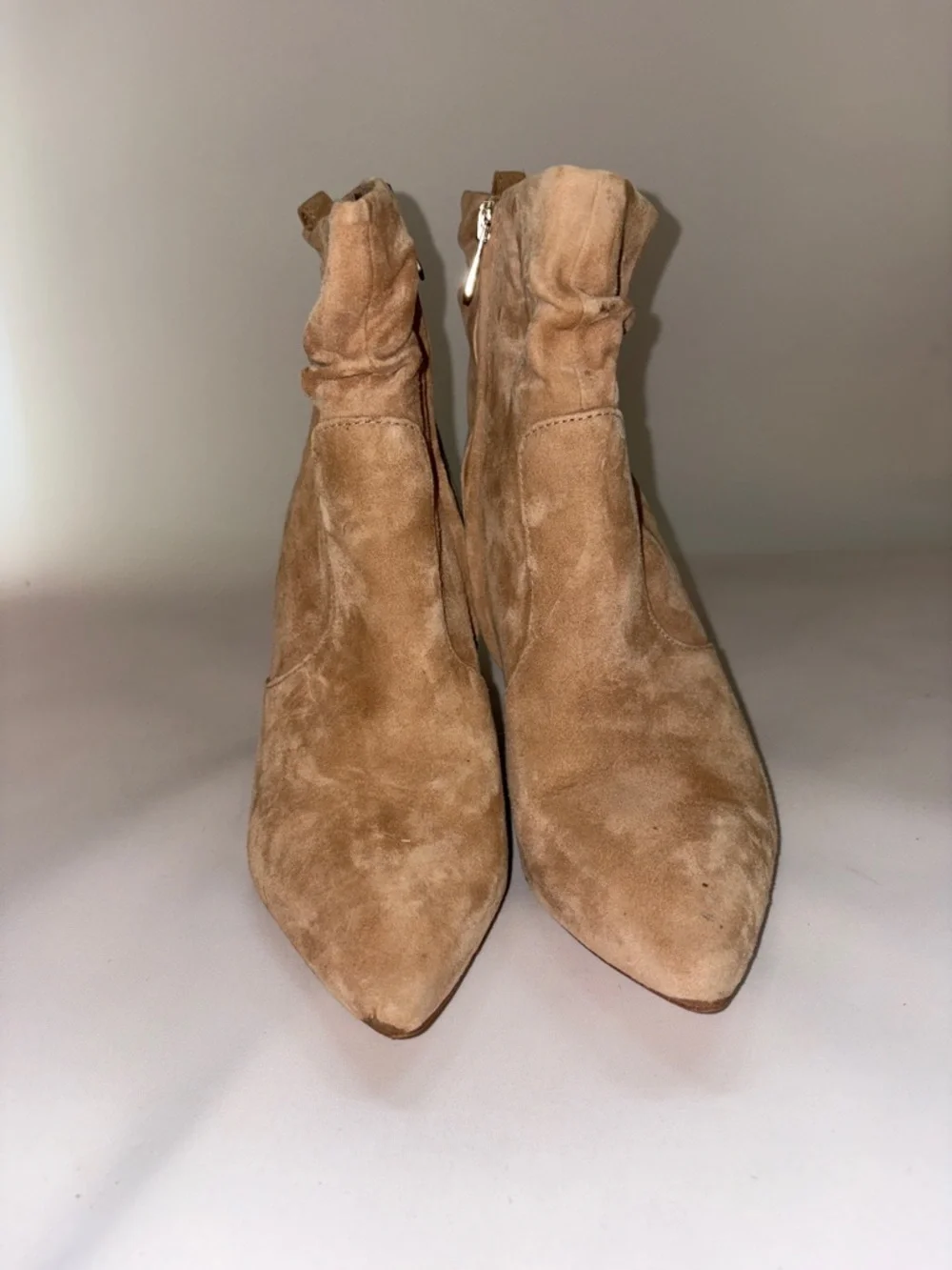 Sam Edelman Roden Tan Suede Pointed-Toe Ankle Booties Size 8.5